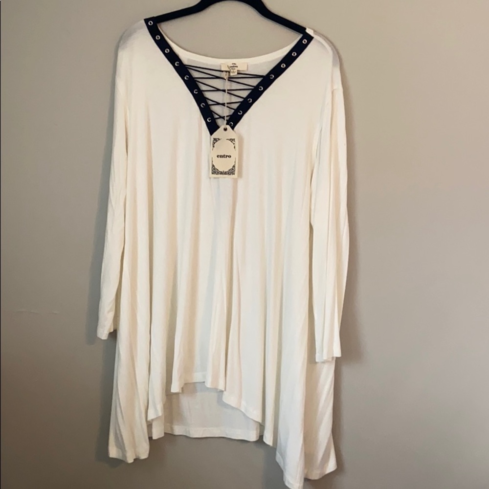 Lace up long sleeve